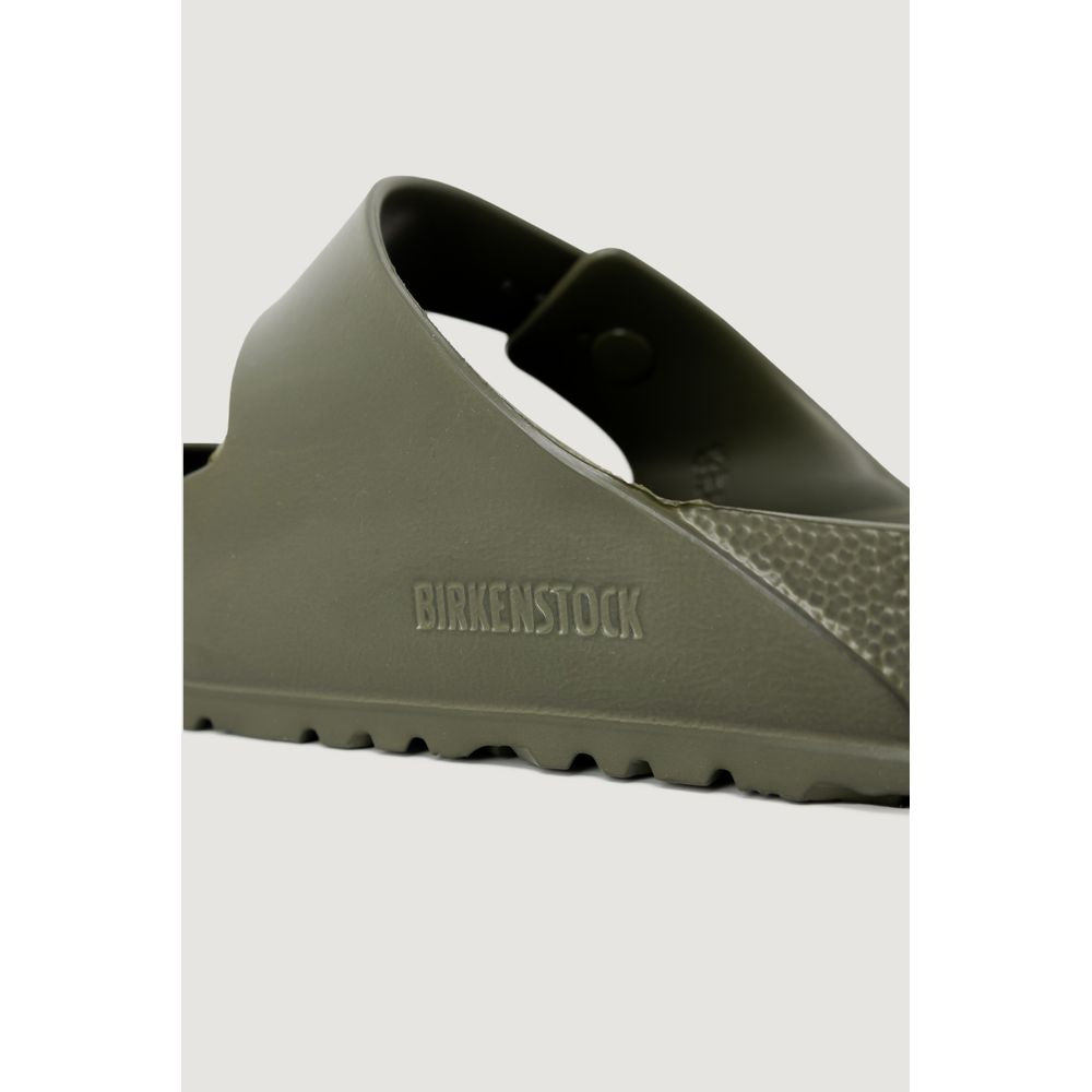 Close-up view of Birkenstock Green EVA Sandal for women, featuring a durable spring/summer design in 100% EVA material.