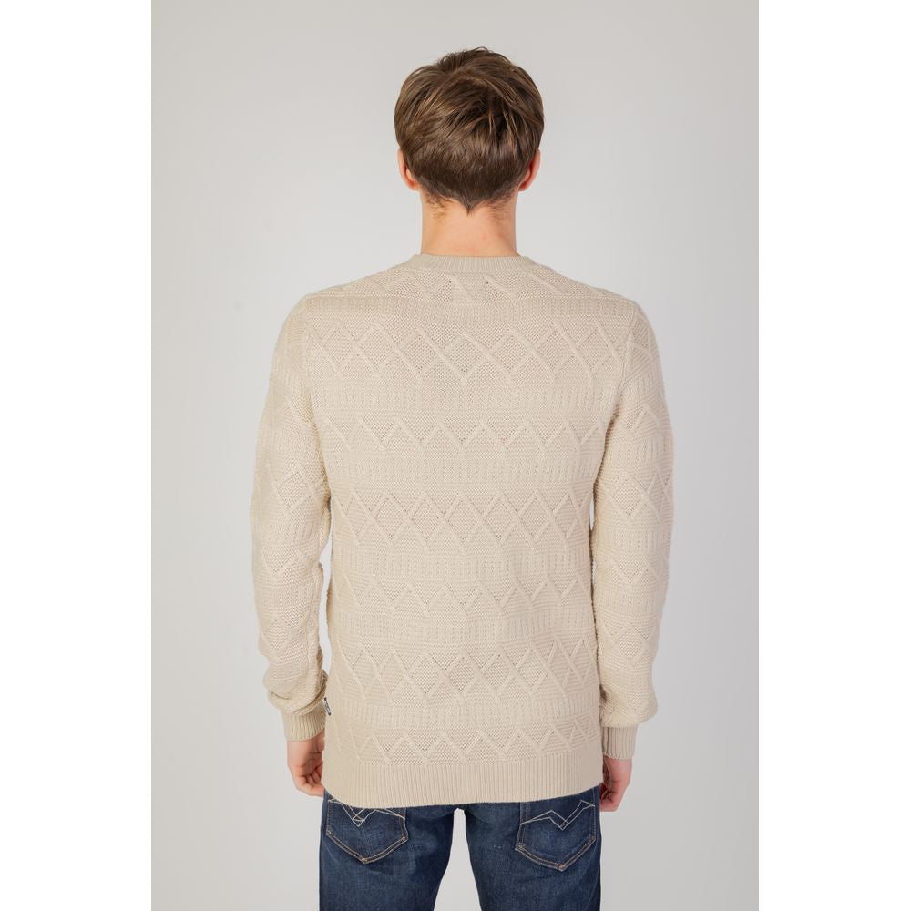 Only & Sons Beige Acrylic Sweater Only & Sons Light Gray
