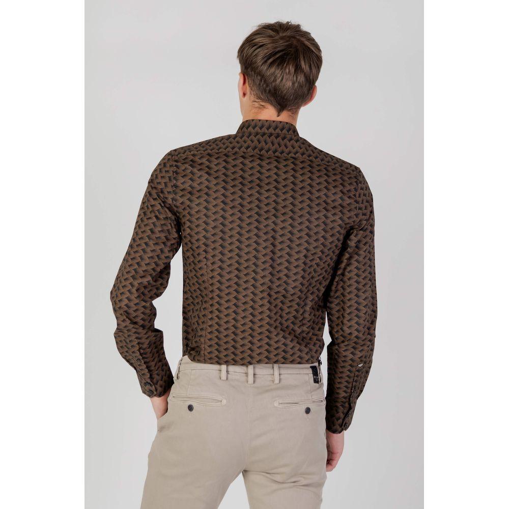 Antony Morato Brown Cotton Shirt Antony Morato Dark Slate Gray