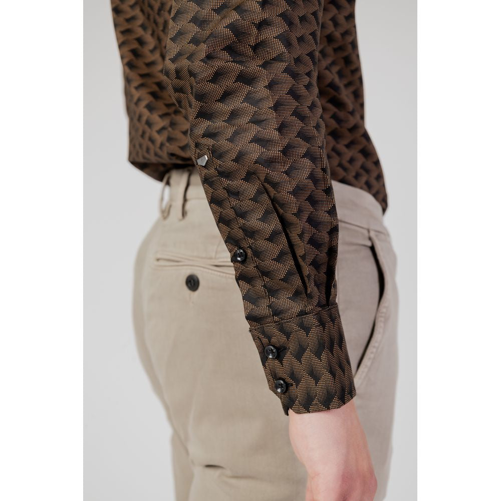 Antony Morato Brown Cotton Shirt Antony Morato Gray