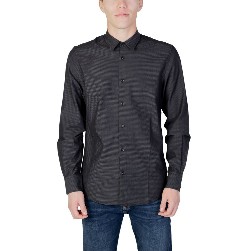 Antony Morato Gray Cotton Shirt Antony Morato Dark Slate Gray
