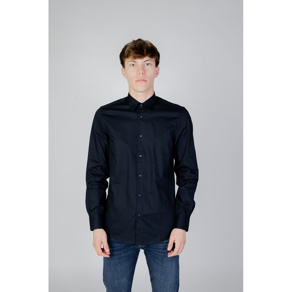 Antony Morato Blue Cotton Shirt Antony Morato Gray