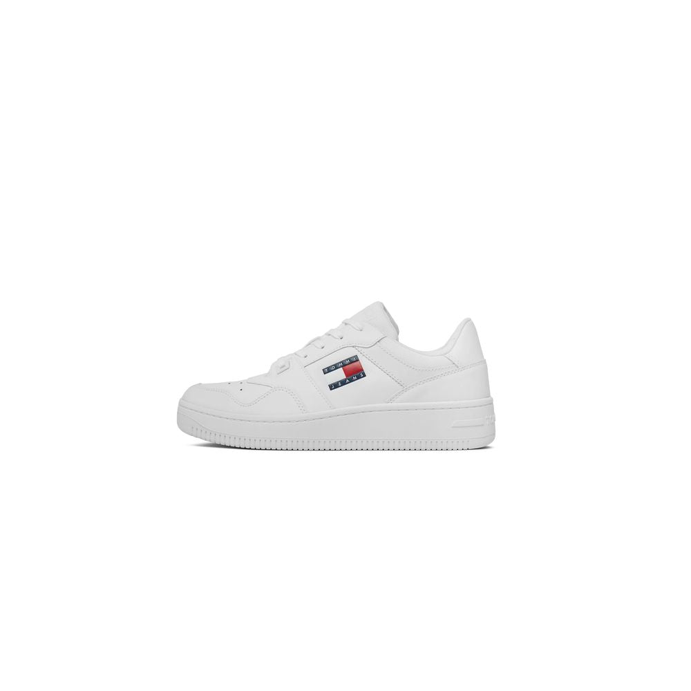 Tommy Hilfiger Jeans White Leather Sneaker Tommy Hilfiger Jeans Light Gray