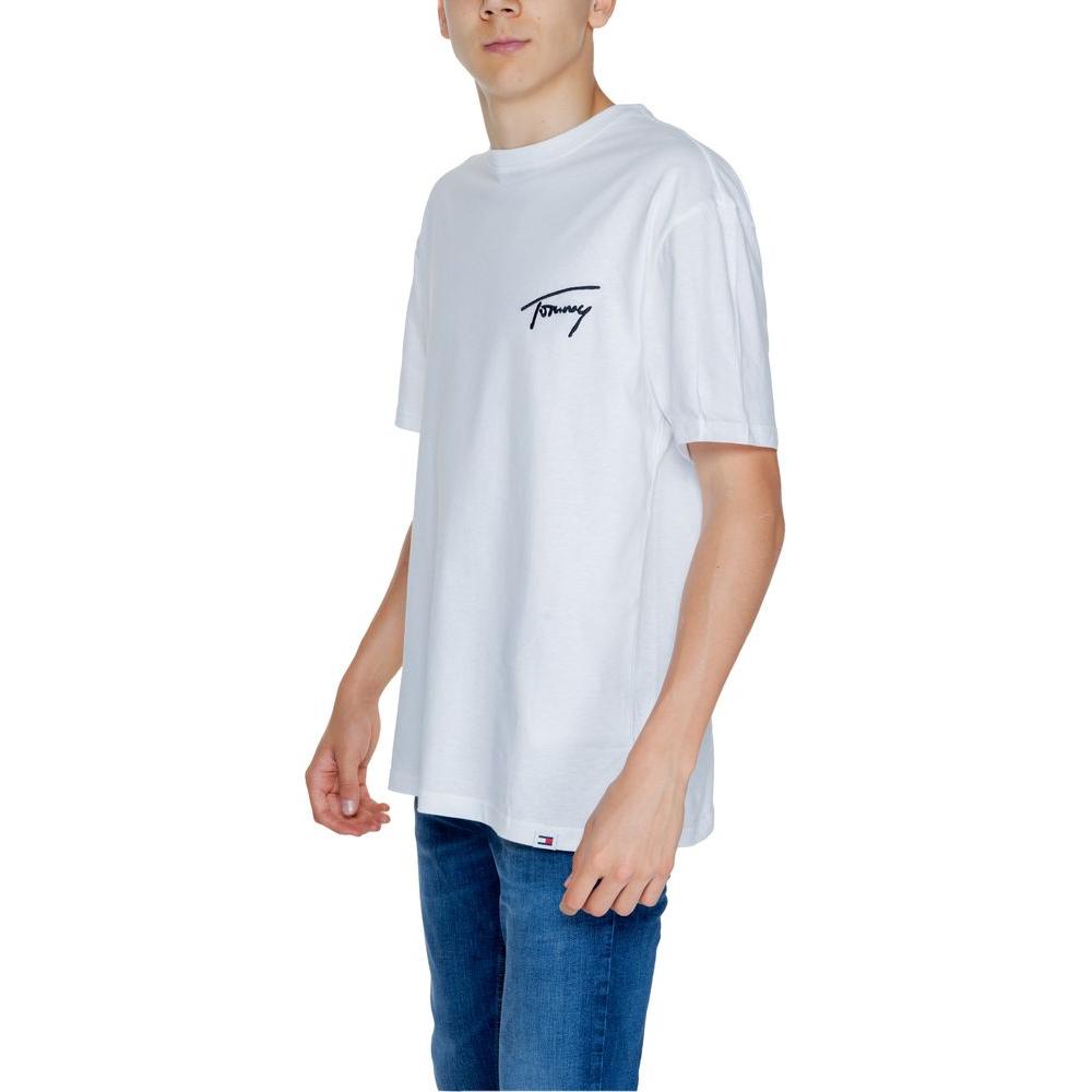 Tommy Hilfiger Jeans White Cotton T-Shirt Tommy Hilfiger Jeans Light Gray