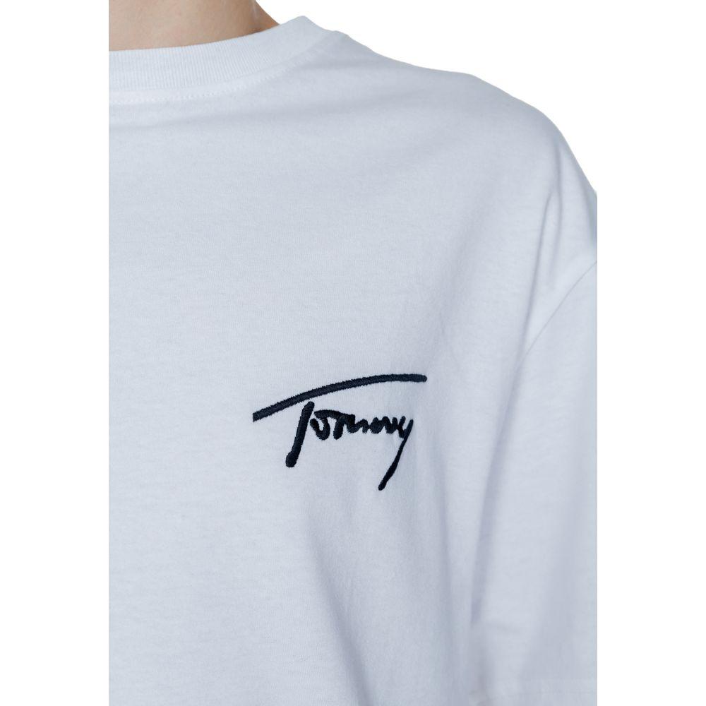 Tommy Hilfiger Jeans White Cotton T-Shirt Tommy Hilfiger Jeans Light Gray