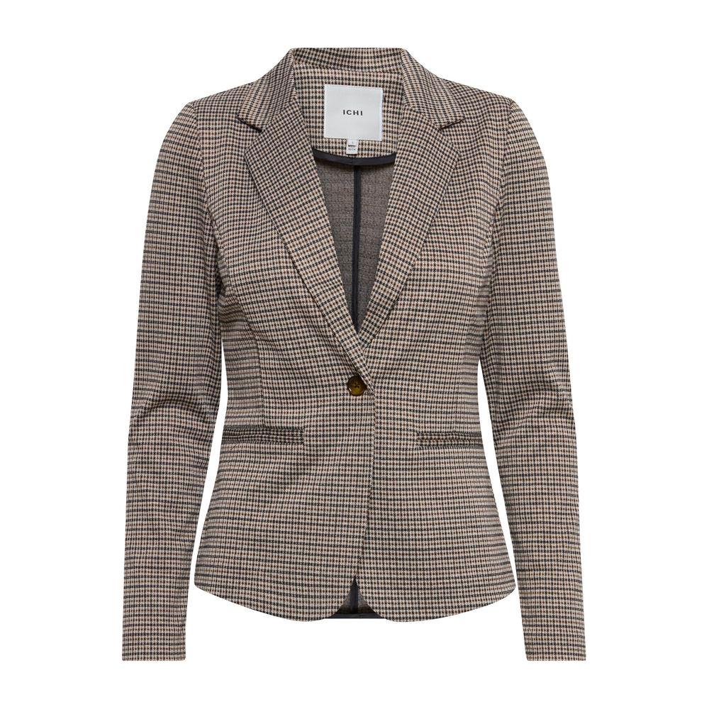 ICHI Beige Polyester Suits & Blazer ICHI Slate Gray