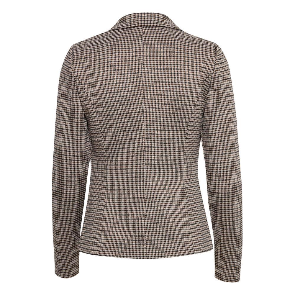 ICHI Beige Polyester Suits & Blazer ICHI Slate Gray