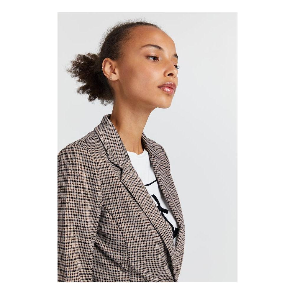 ICHI Beige Polyester Suits & Blazer ICHI Light Gray