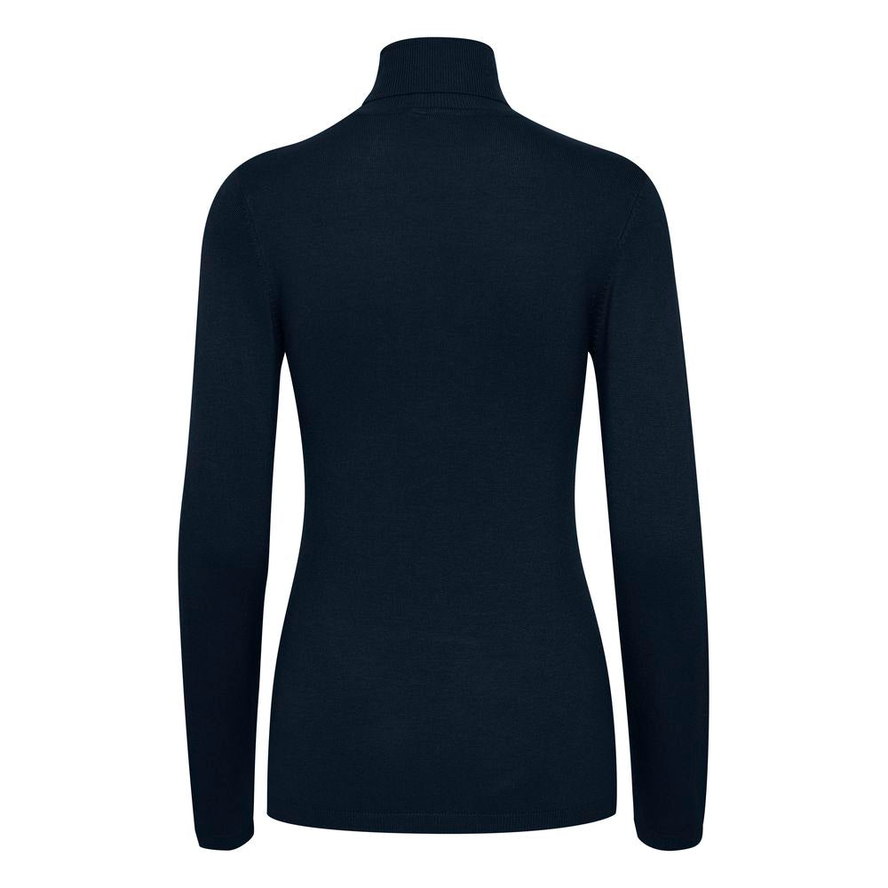 ICHI ICHI Blue Viscose Sweater – WOMEN’S TURTLENECK– COLLECTION: FALL/WINTER– COMPOSITION: 81% VISCOSE (LENZING⢠ECOVEROâ¢), 17% NYLON, 2% ELASTANE