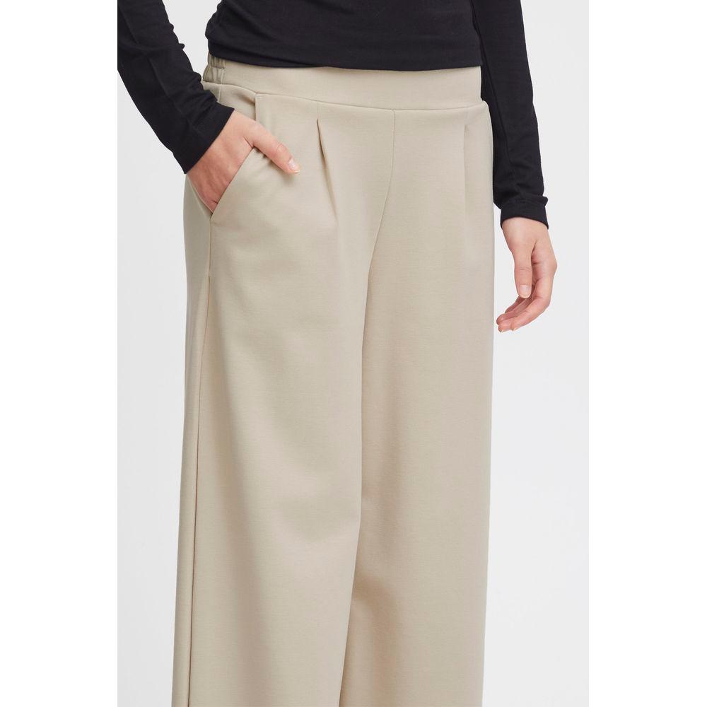 ICHI Beige Recycled Polyurethane Jeans & Pant ICHI Gray