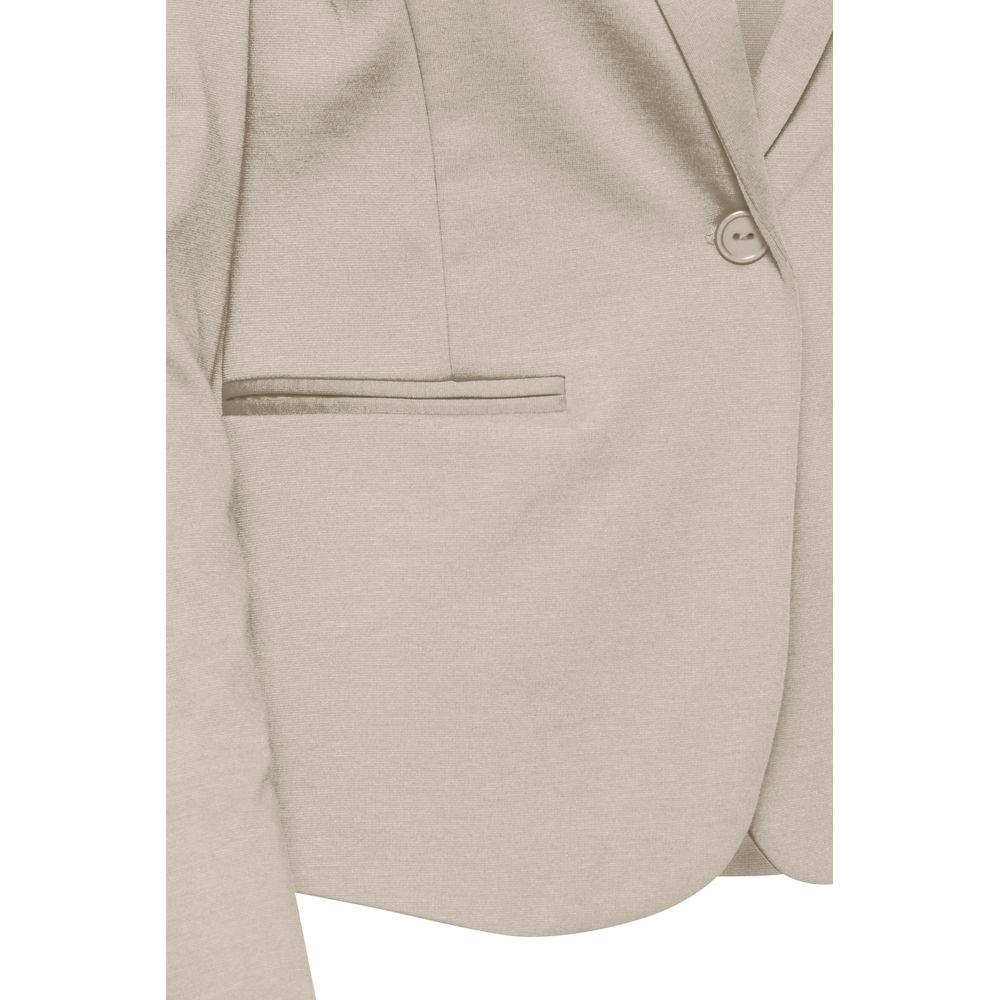ICHI Beige Polyester Suits & Blazer ICHI Gray