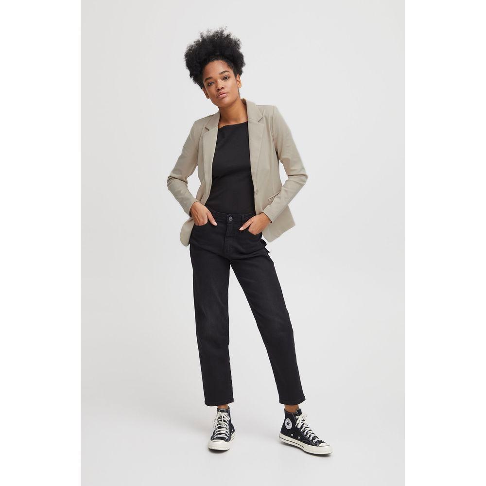 ICHI Beige Polyester Suits & Blazer ICHI Light Gray