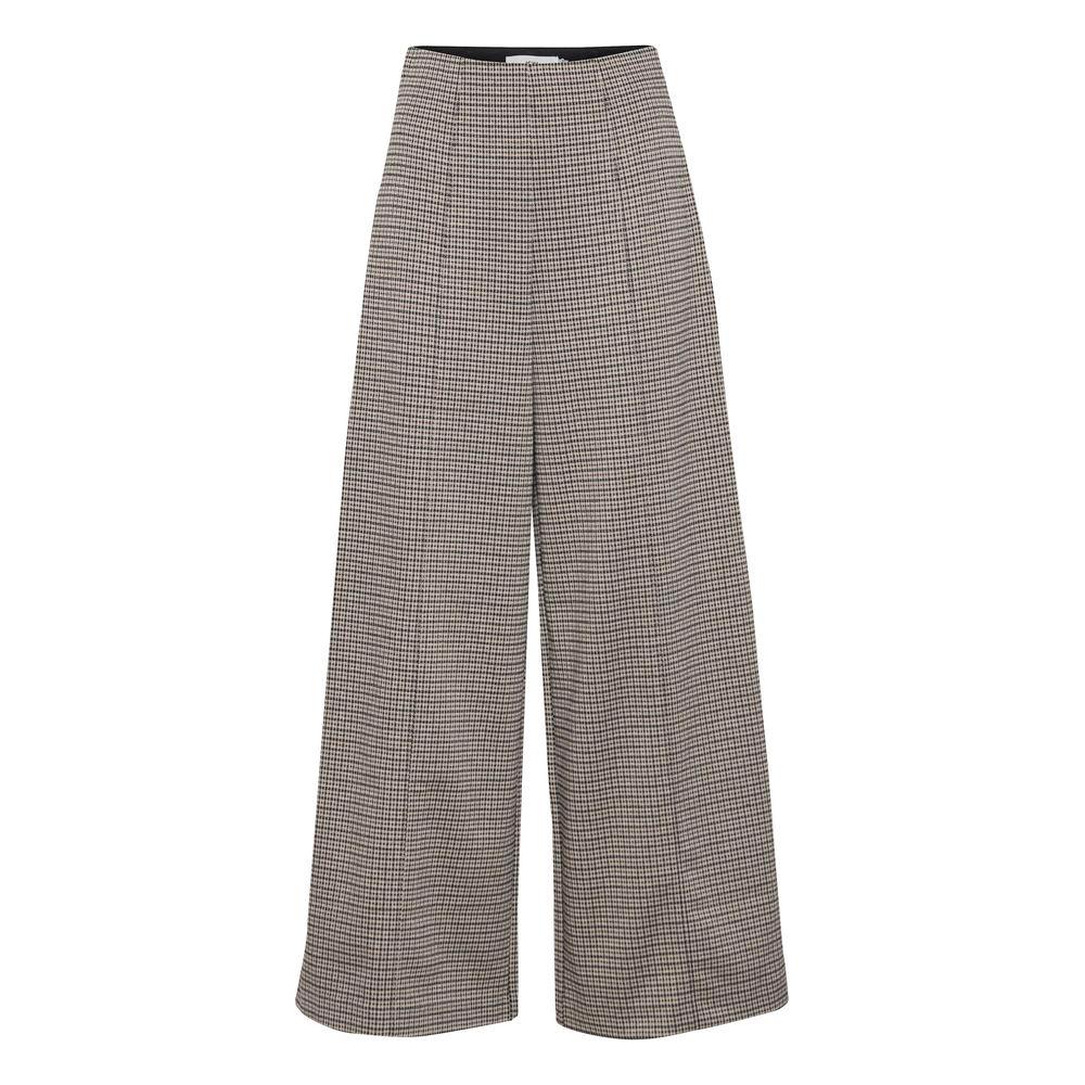 ICHI Beige Polyester Jeans & Pant ICHI Slate Gray
