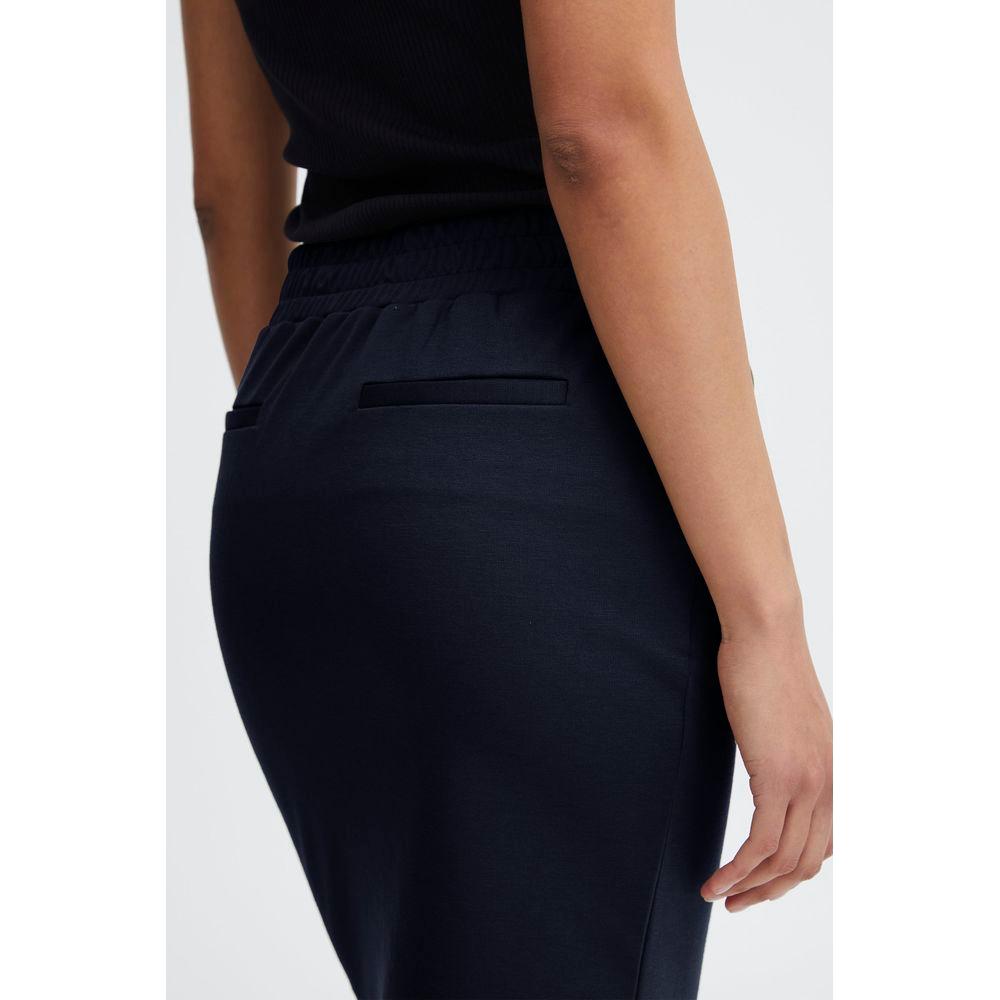 ICHI Blue Polyester Skirt ICHI Black