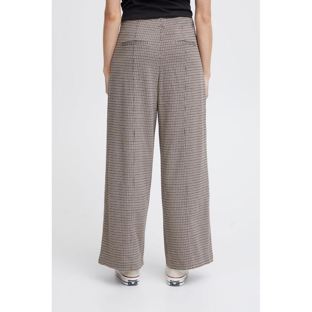 ICHI Beige Polyester Jeans & Pant ICHI Light Gray