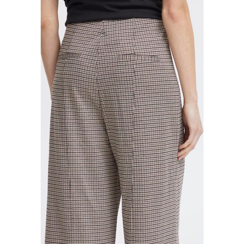 ICHI Beige Polyester Jeans & Pant ICHI Dark Gray