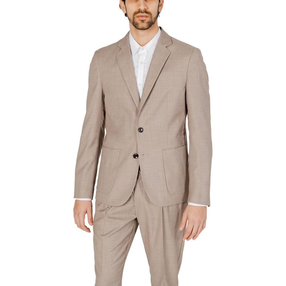 Antony Morato Beige Polyester Suit Antony Morato Rosy Brown