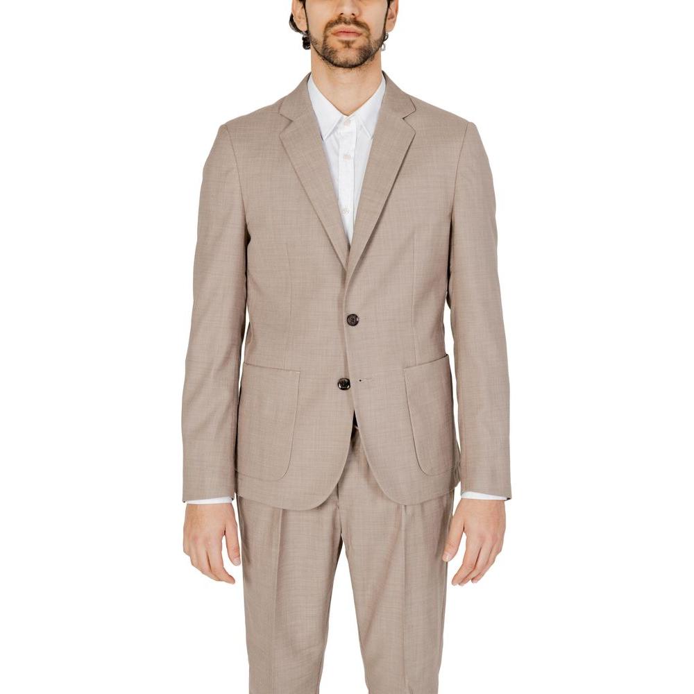 Antony Morato Beige Polyester Suit Antony Morato Rosy Brown