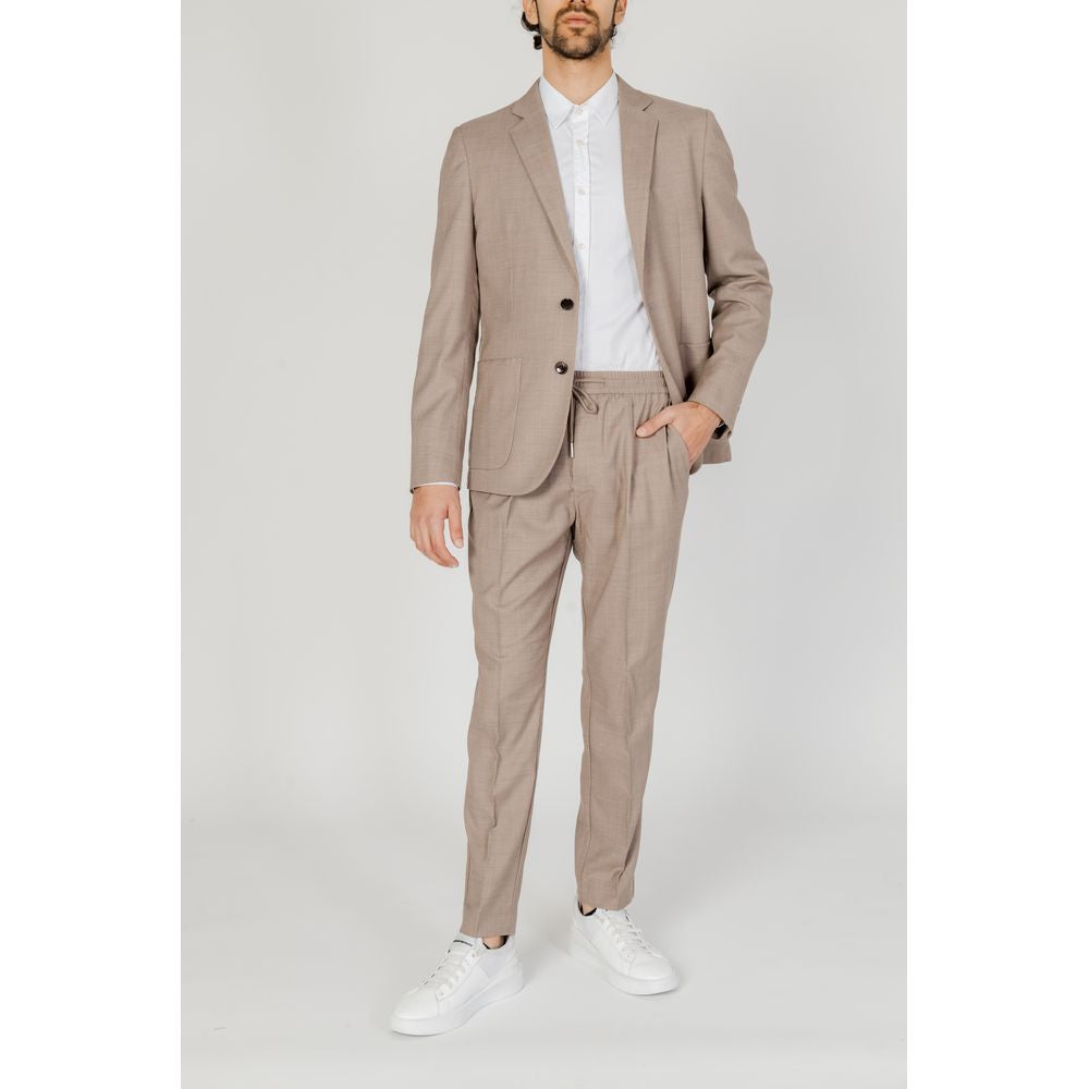 Antony Morato Beige Polyester Suit Antony Morato Light Gray