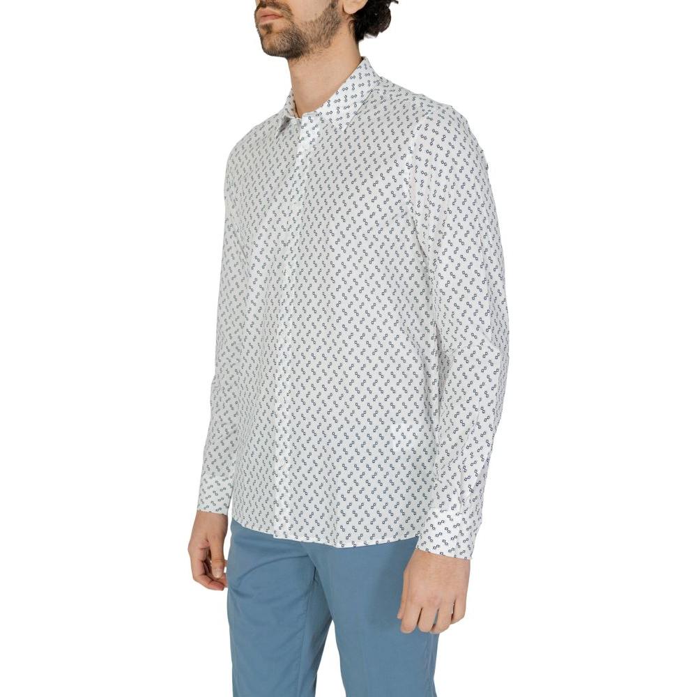 Antony Morato White Viscose Shirt Antony Morato Light Gray