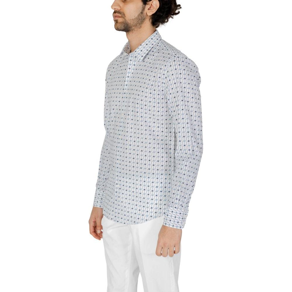 Antony Morato Blue Cotton Shirt Antony Morato Light Gray