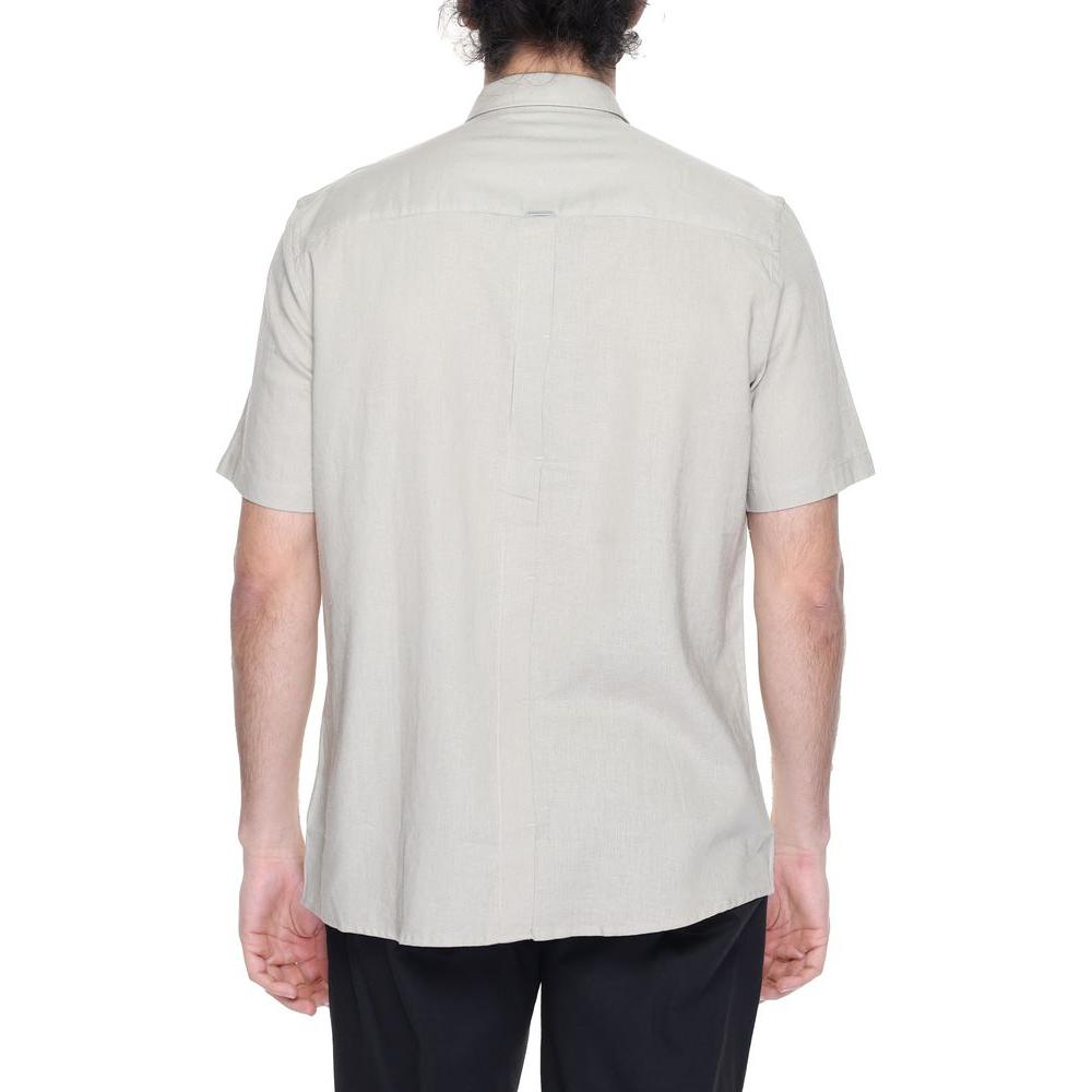 Antony Morato Beige Linen Shirt Antony Morato Light Gray
