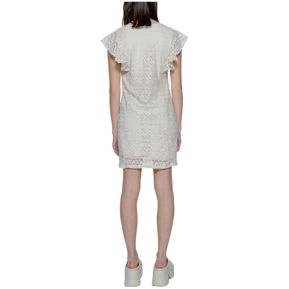 Vero Moda Beige Polyester Dress Vero Moda Gray