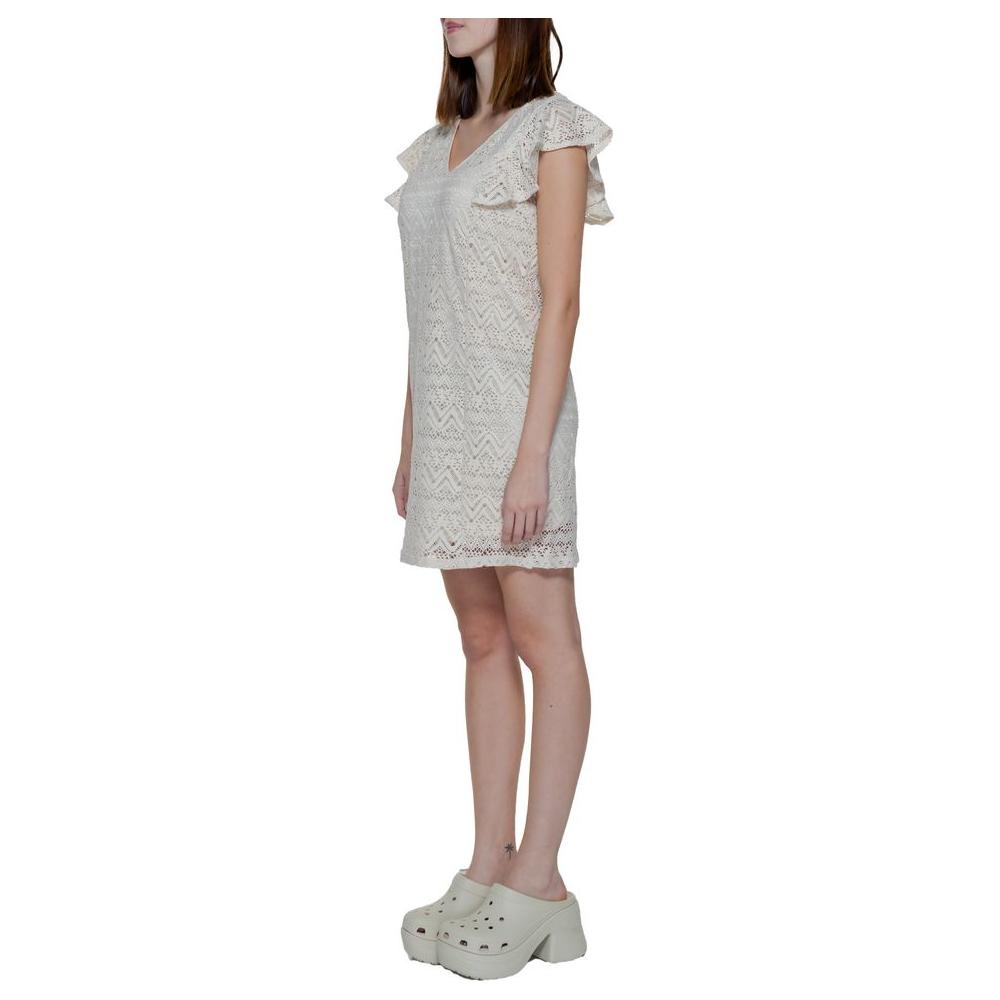Vero Moda Beige Polyester Dress Vero Moda Dark Gray