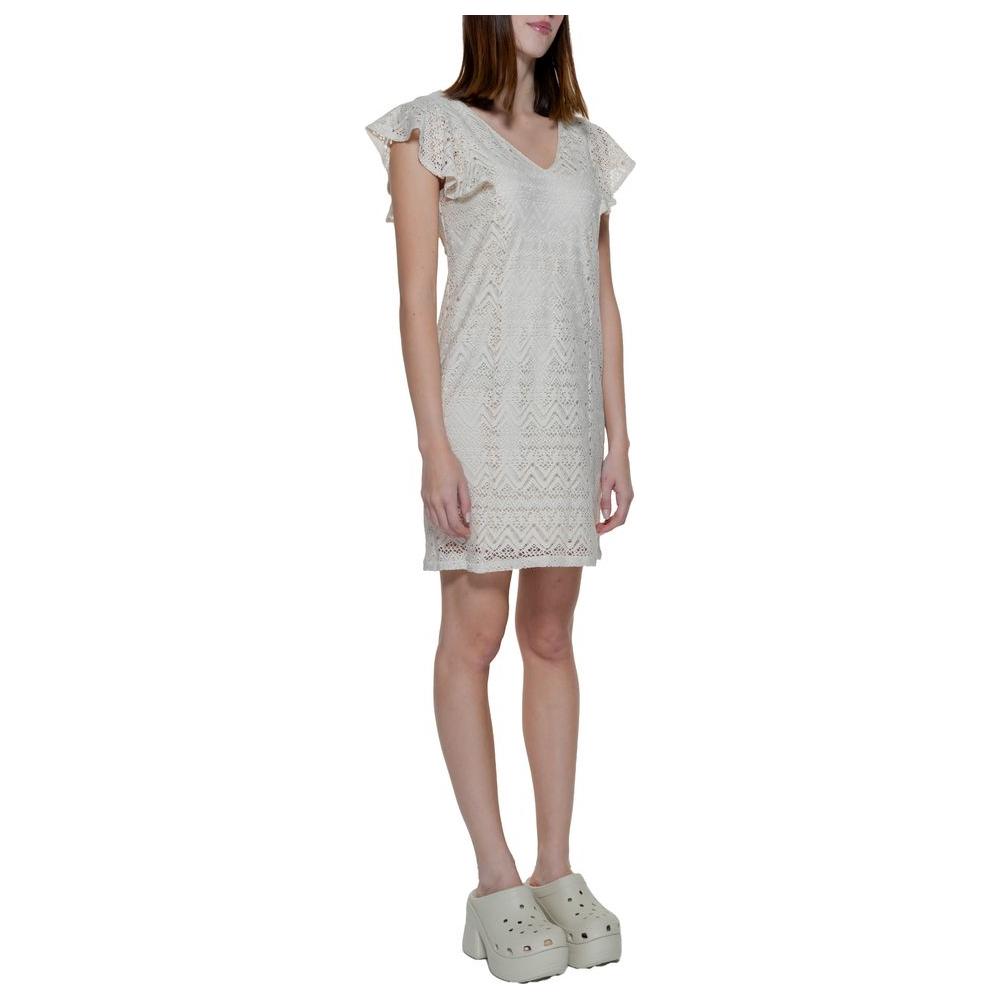 Vero Moda Beige Polyester Dress Vero Moda Dark Gray