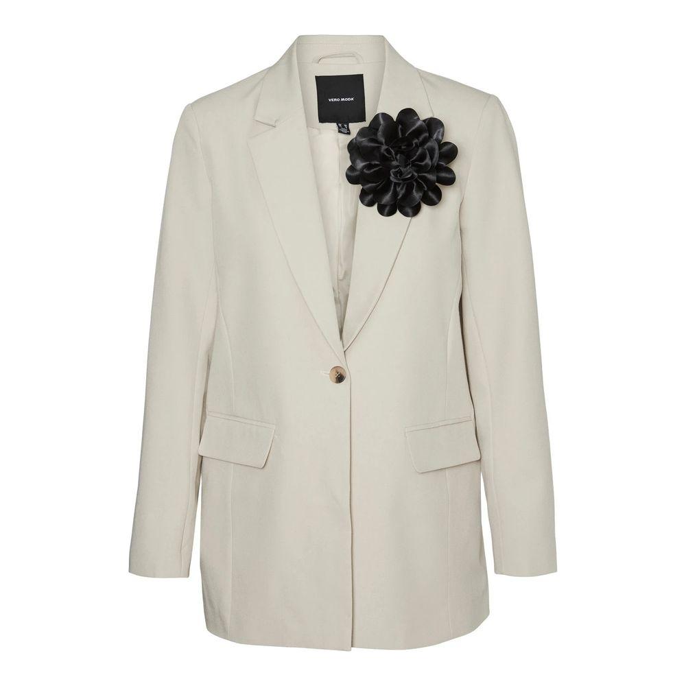 Vero Moda Beige Polyester Suits & Blazer Vero Moda Gray
