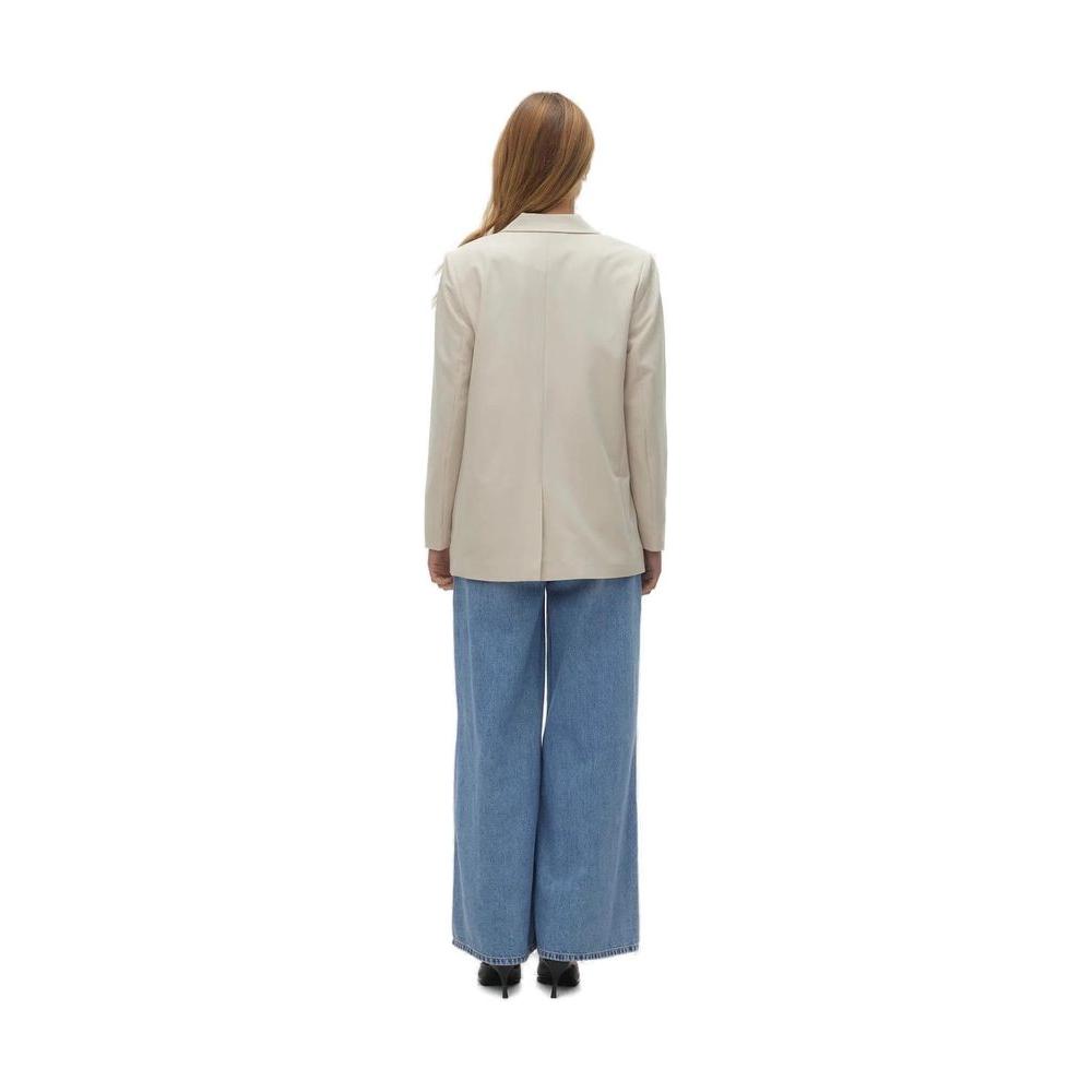 Vero Moda Beige Polyester Suits & Blazer Vero Moda Dark Gray
