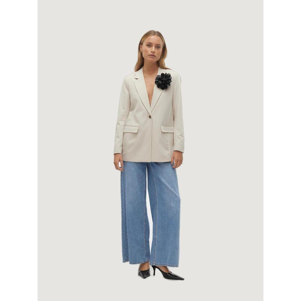Vero Moda Beige Polyester Suits & Blazer Vero Moda Light Gray