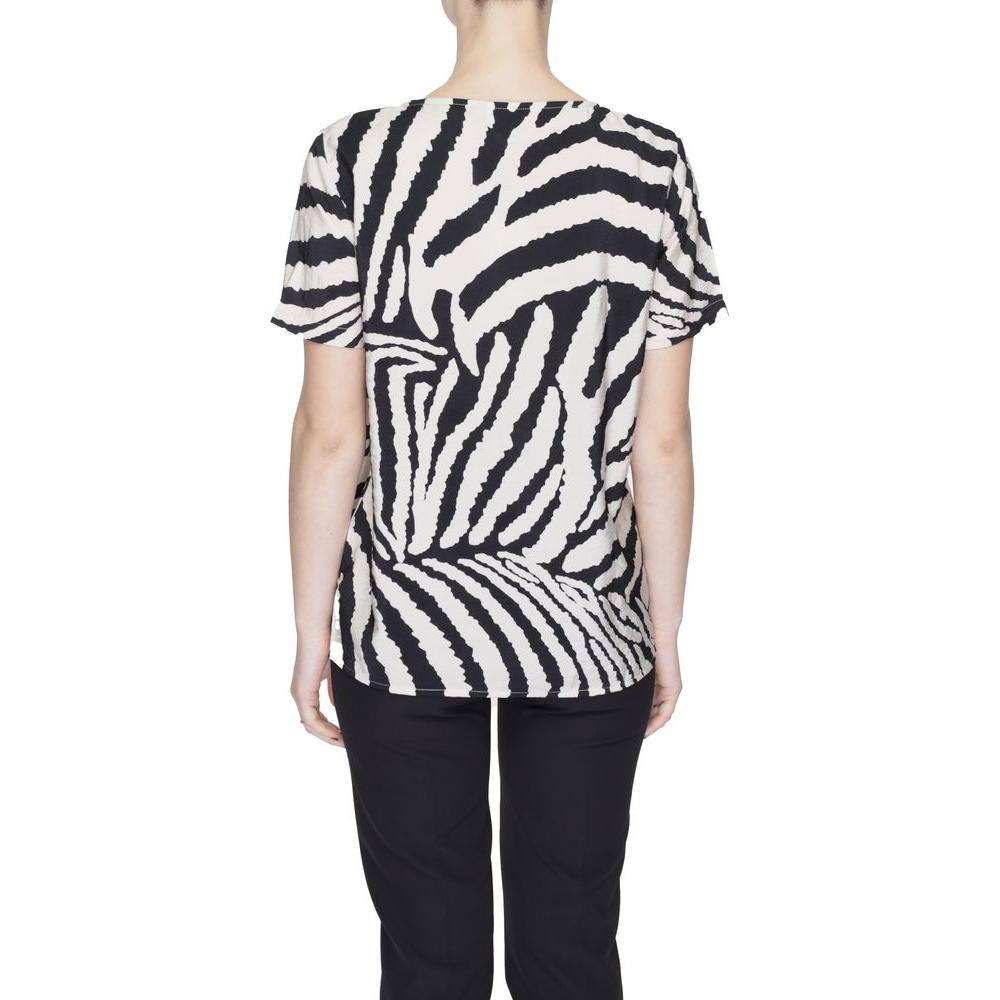 Jacqueline De Yong Beige Viscose Tops & T-Shirt Jacqueline De Yong Light Gray