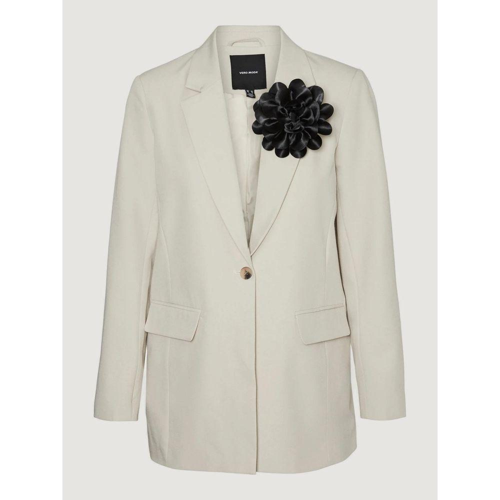 Vero Moda Beige Polyester Suits & Blazer Vero Moda Light Gray
