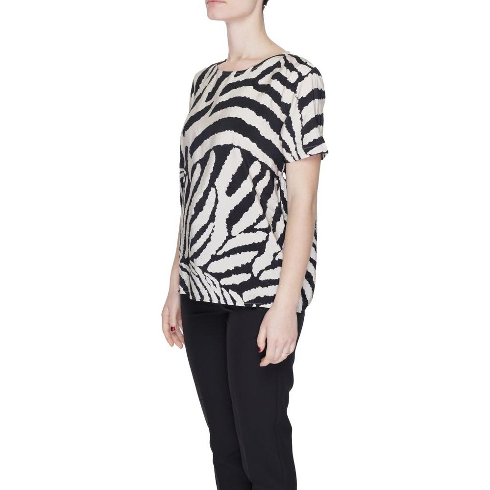 Jacqueline De Yong Beige Viscose Tops & T-Shirt Jacqueline De Yong Light Gray