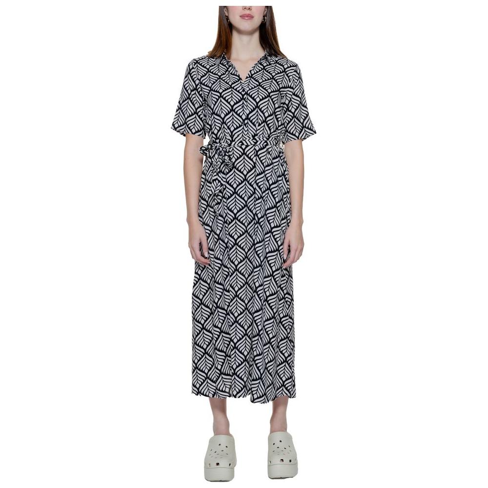 Jacqueline De Yong Beige Viscose Dress Jacqueline De Yong Dark Gray