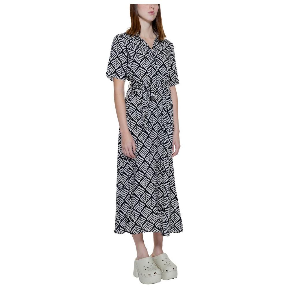 Jacqueline De Yong Beige Viscose Dress Jacqueline De Yong Dark Gray