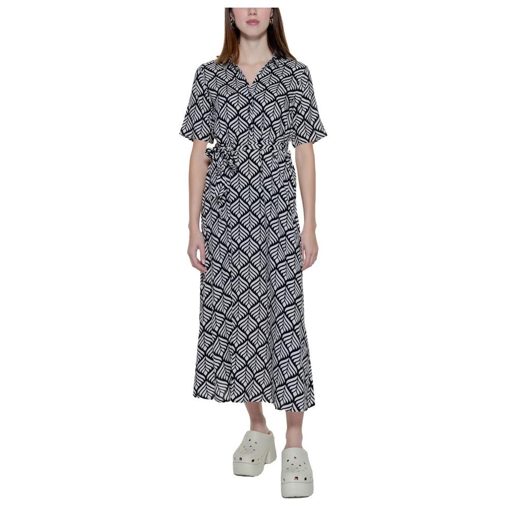 Jacqueline De Yong Beige Viscose Dress Jacqueline De Yong Dark Gray
