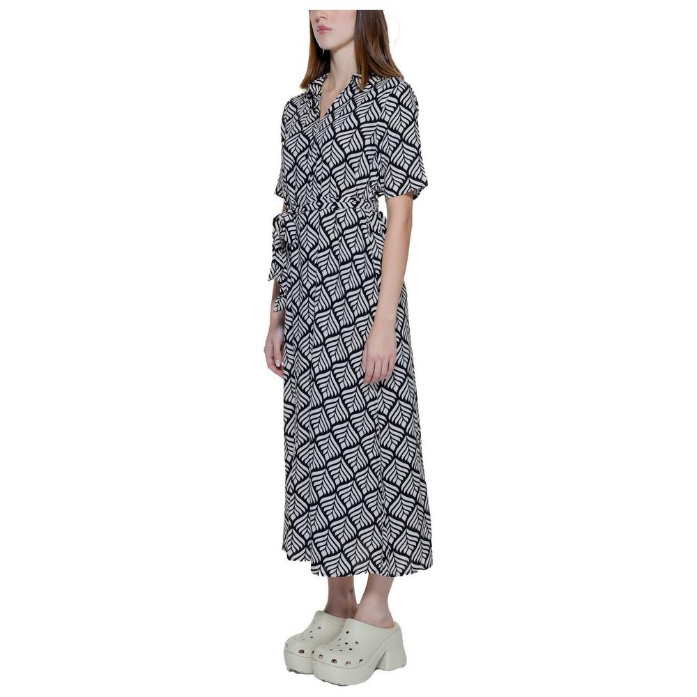 Jacqueline De Yong Beige Viscose Dress Jacqueline De Yong Dark Gray