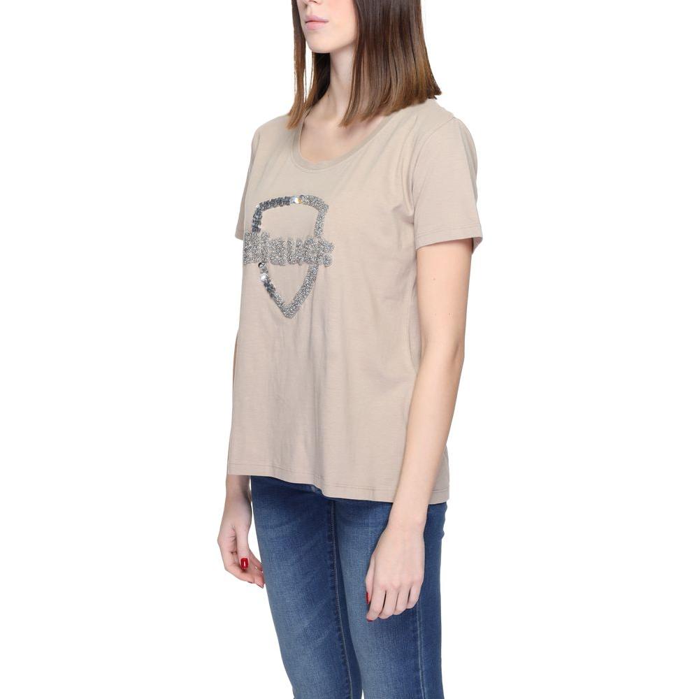 Blauer Beige Cotton Tops & T-Shirt Blauer Gray
