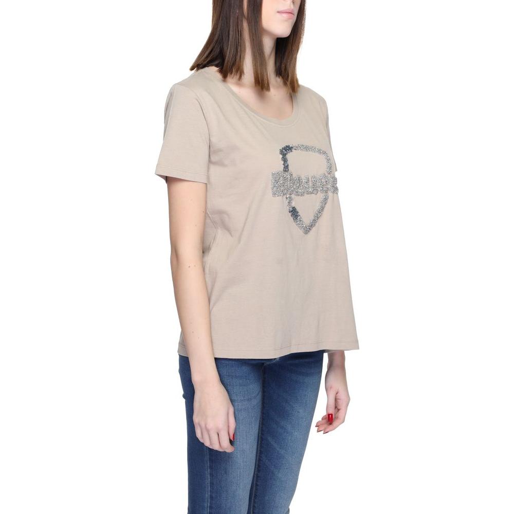 Blauer Beige Cotton Tops & T-Shirt Blauer Gray