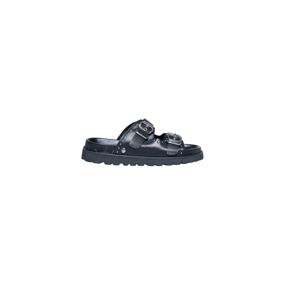 Cult Black Leather Sandal Cult Dark Slate Gray