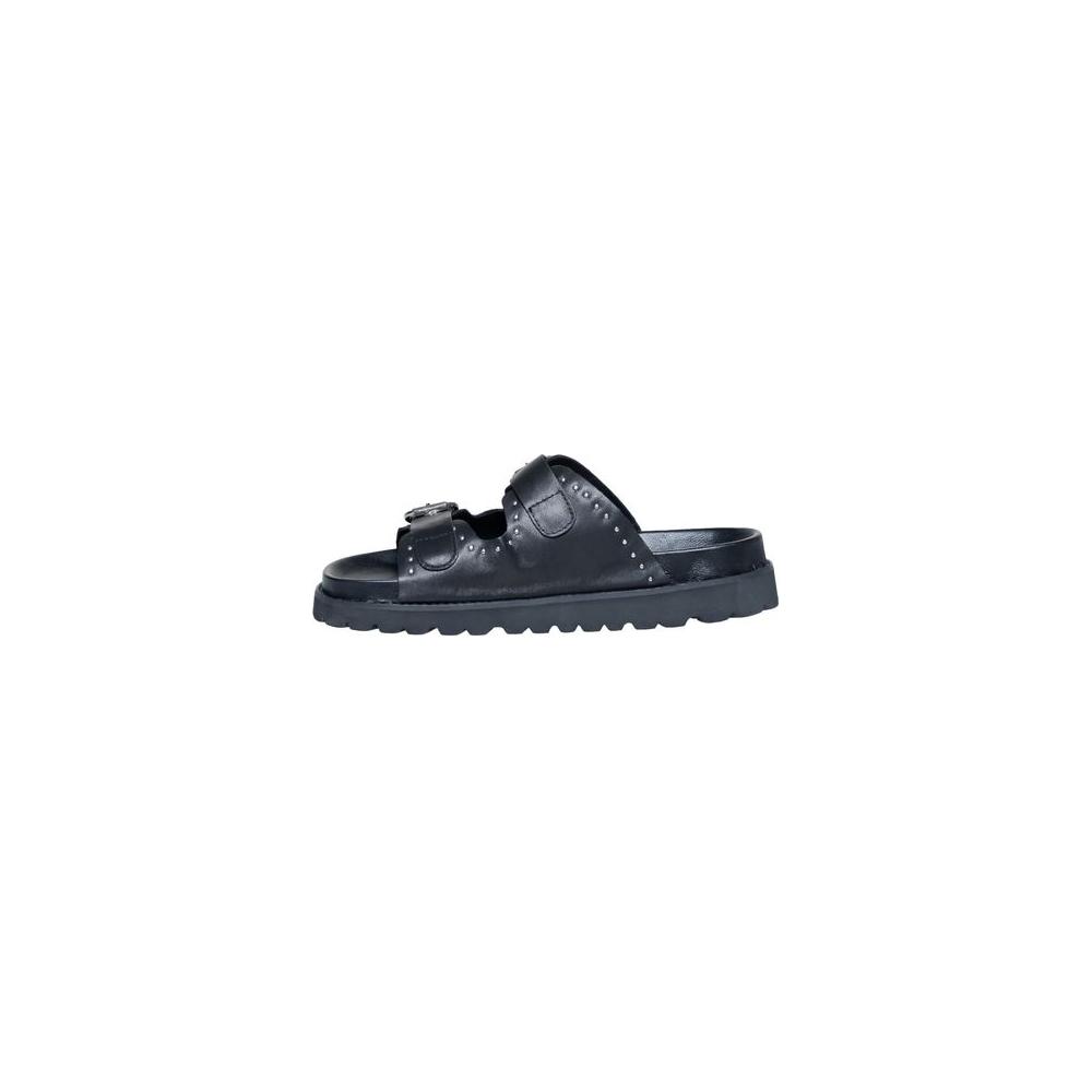 Cult Black Leather Sandal Cult Dark Slate Gray