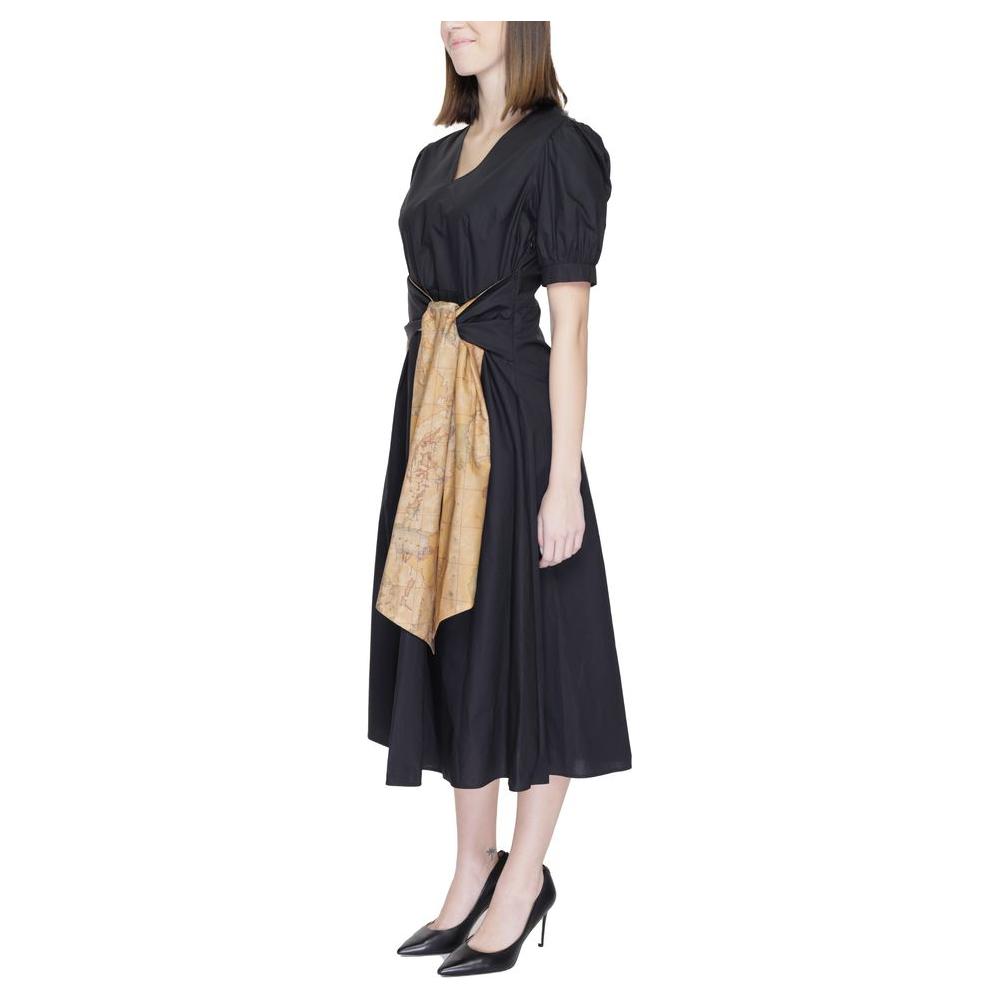 Alviero Martini Prima Classe Black Cotton Dress Alviero Martini Prima Classe Dark Slate Gray
