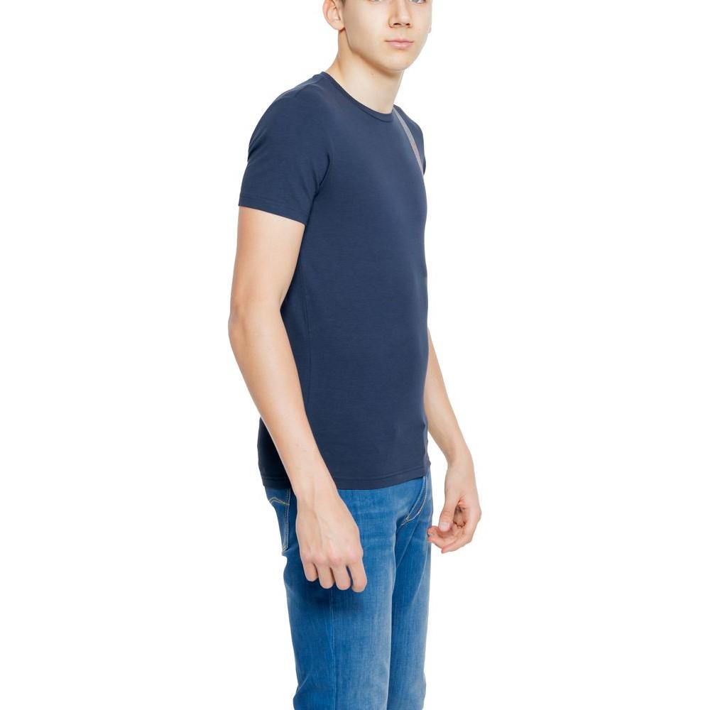 Emporio Armani Underwear Blue Cotton T-Shirt Emporio Armani Underwear Tan