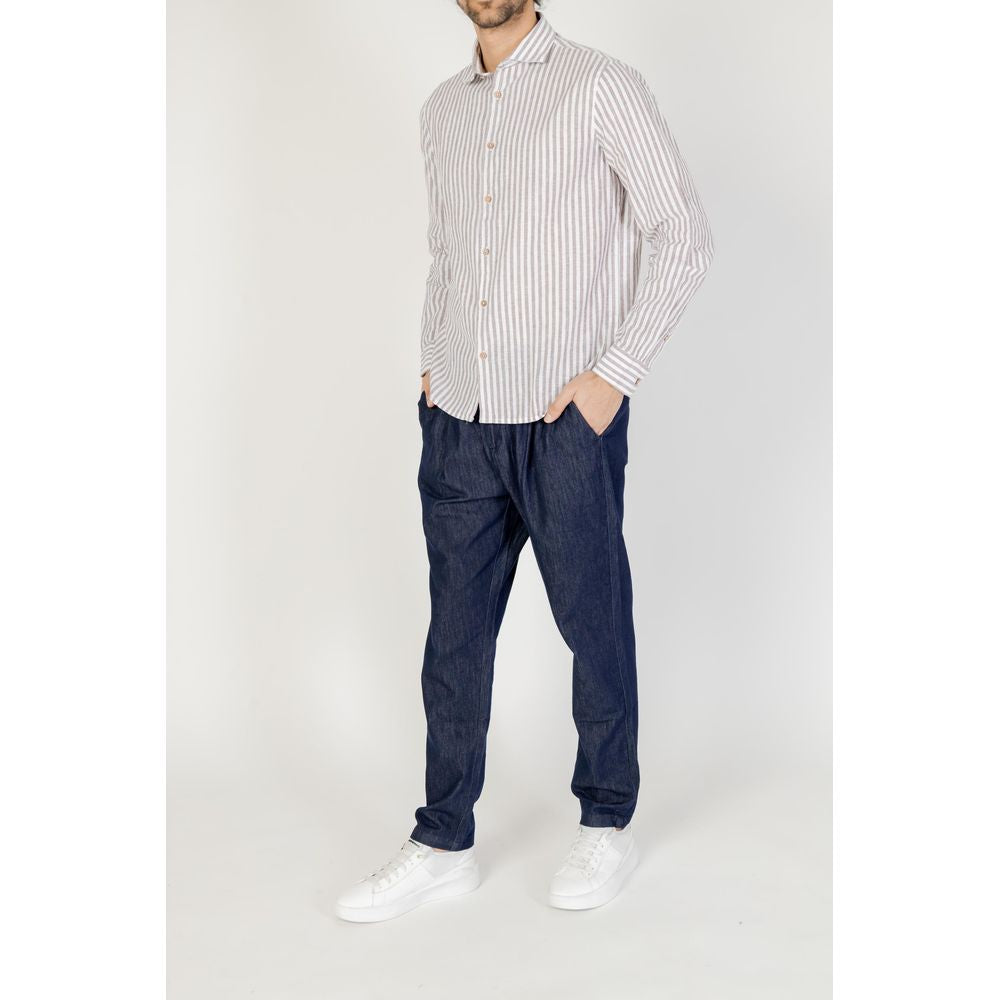Hamaki-Ho Brown Linen Shirt Hamaki-Ho Light Gray