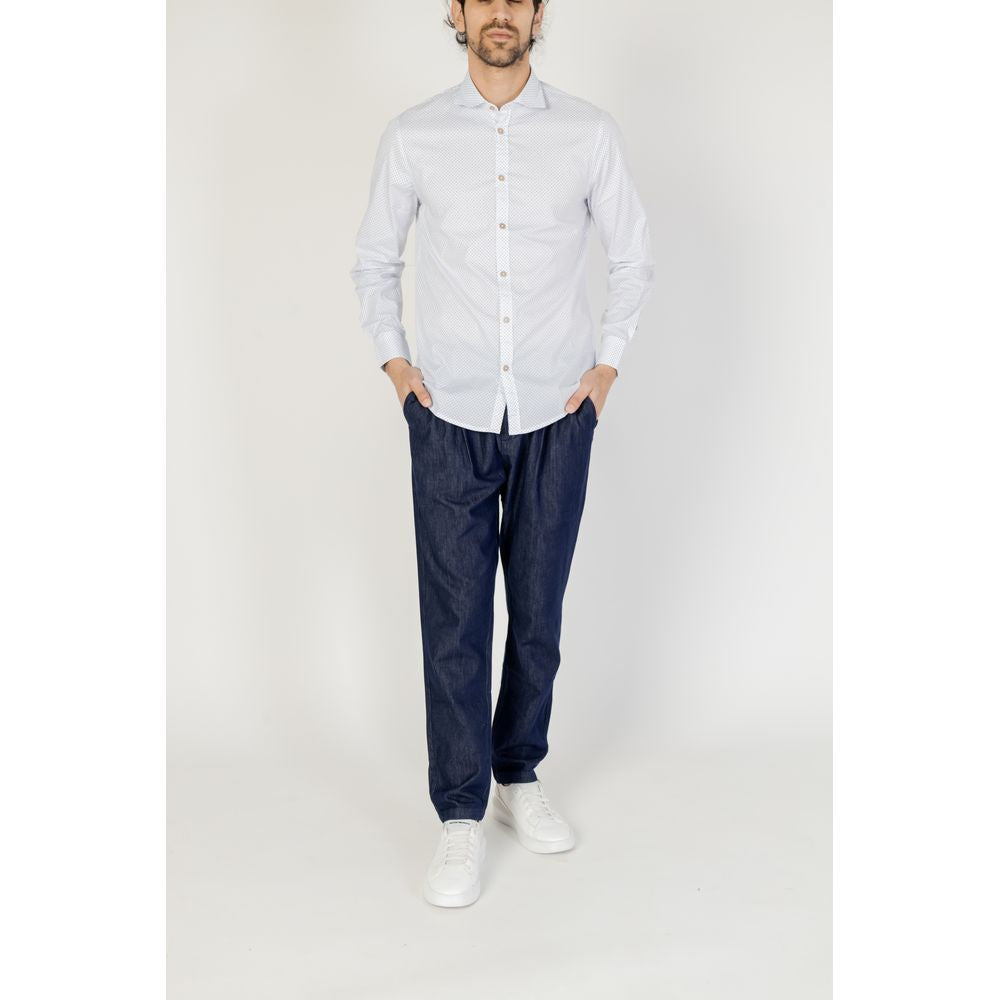 Hamaki-Ho White Cotton Shirt Hamaki-Ho Light Gray