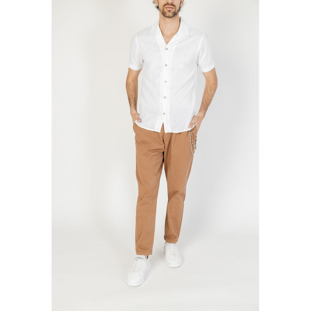 Hamaki-Ho White Linen Shirt Hamaki-Ho Lavender