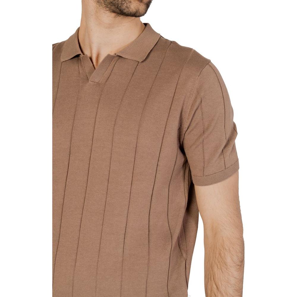 Hamaki-Ho Gray Cotton T-Shirt Hamaki-Ho Rosy Brown