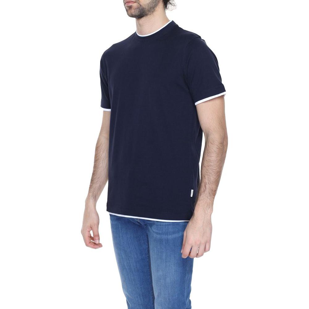 Hamaki-Ho Blue Cotton T-Shirt Hamaki-Ho Tan